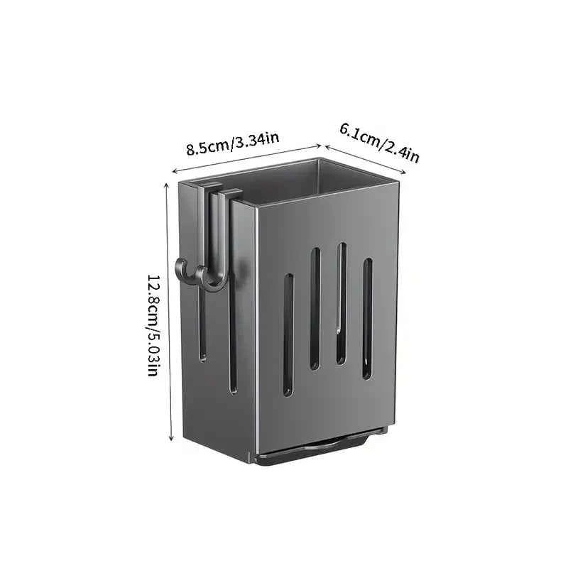 1pc/2pcs Wall-mounted Chopstick Holder Household Kitchen Sink Tableware Storage Rack Punch-free Drain with Water Tray with Hook