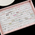 7/14/21/28Pairs/Lot Fashion Elegant Charm Exquisite Geometry Multicolor Rhinestone Earrings For Women Jewelry Accessories Gifts