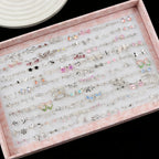 7/14/21/28Pairs/Lot Fashion Elegant Charm Exquisite Geometry Multicolor Rhinestone Earrings For Women Jewelry Accessories Gifts