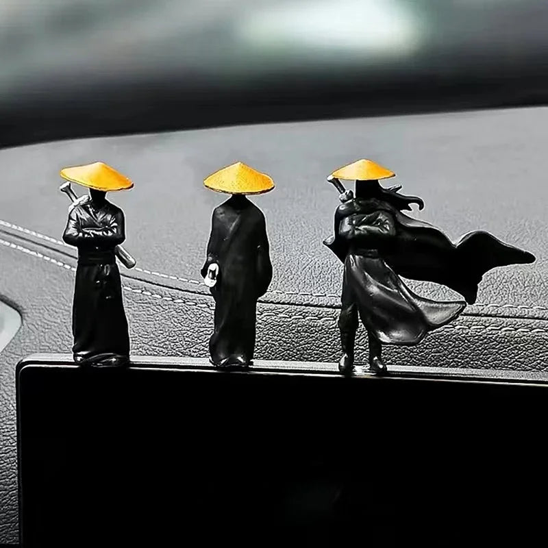 Decorative 50mm Resin Mini Figurines Ancient Sino-Japanese Samurai Warriors Office Cubicle Home Desktop Car Interior Model Gifts
