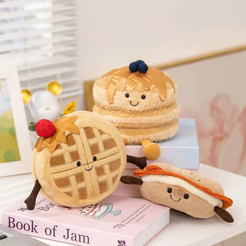 Cute Dessert Series Plush Toy Stuffed Food Cake,Egg Tart,Waffle,Pancake,Macaron,éclair Soft Doll Home Decor Gift for Children