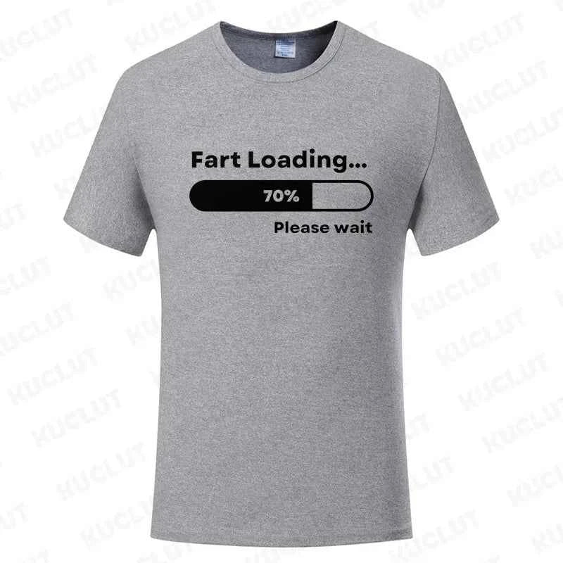 Huge Fart Loading Men's T-shirt Humor Tee Joke Gag Tshirt for Dad Gifts Guys Male Clothes Short Sleeve Tees Funny Graphic Tops