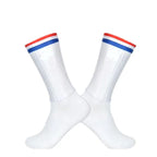 Socks Aero Anti Slip Silicone Summer Whiteline Cycling Socks Men Bicycle Sport Running Bike Socks Calcetines Ciclismo