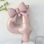 32 Inch Pink Number 0-9 Foil Balloon with Bow – Ideal for Girls Wedding Birthday Party Decorations