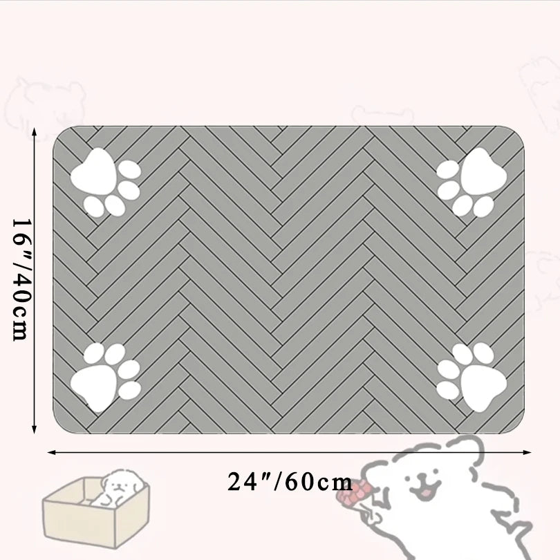 Pet Feeding Mat-Absorbent Pet Placemat for Food and Water Bowl, with Waterproof Rubber Backing, Quick Dry Water Mat for Dog Cat - WTN Essentials 