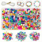 15-28Grids Polymer Clay Beads Set Letter Imitation Pearl Beads Kit Soft Pottery Beads Gift Box for DIY Craft Jewelry Making