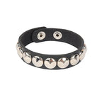 90s Heart Gothic Spike Bracelet Adjustable Punk Rock Bracelet Black Studded Faux Leather Bracelet for Men Women Gift