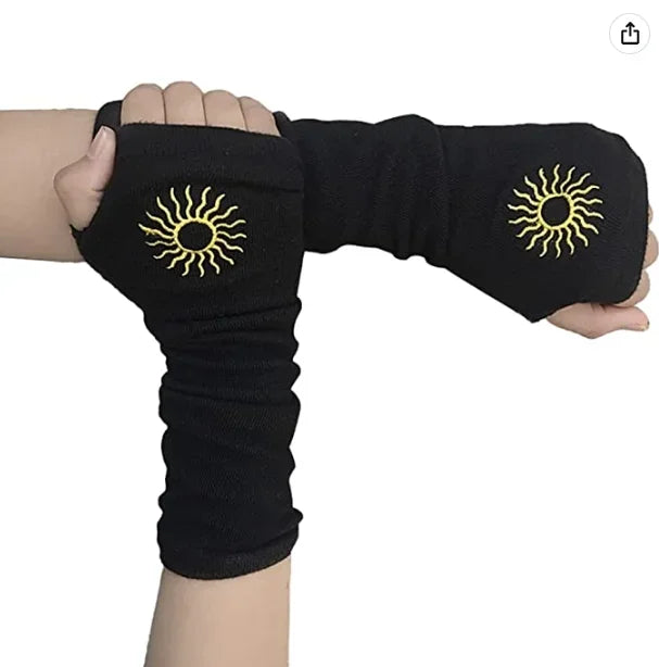 Warmer Knitted Long Fingerless Gloves Elbow Mittens Christmas Acces Gift Fashion Women Emo Gloves Lady Striped Elbow Gloves