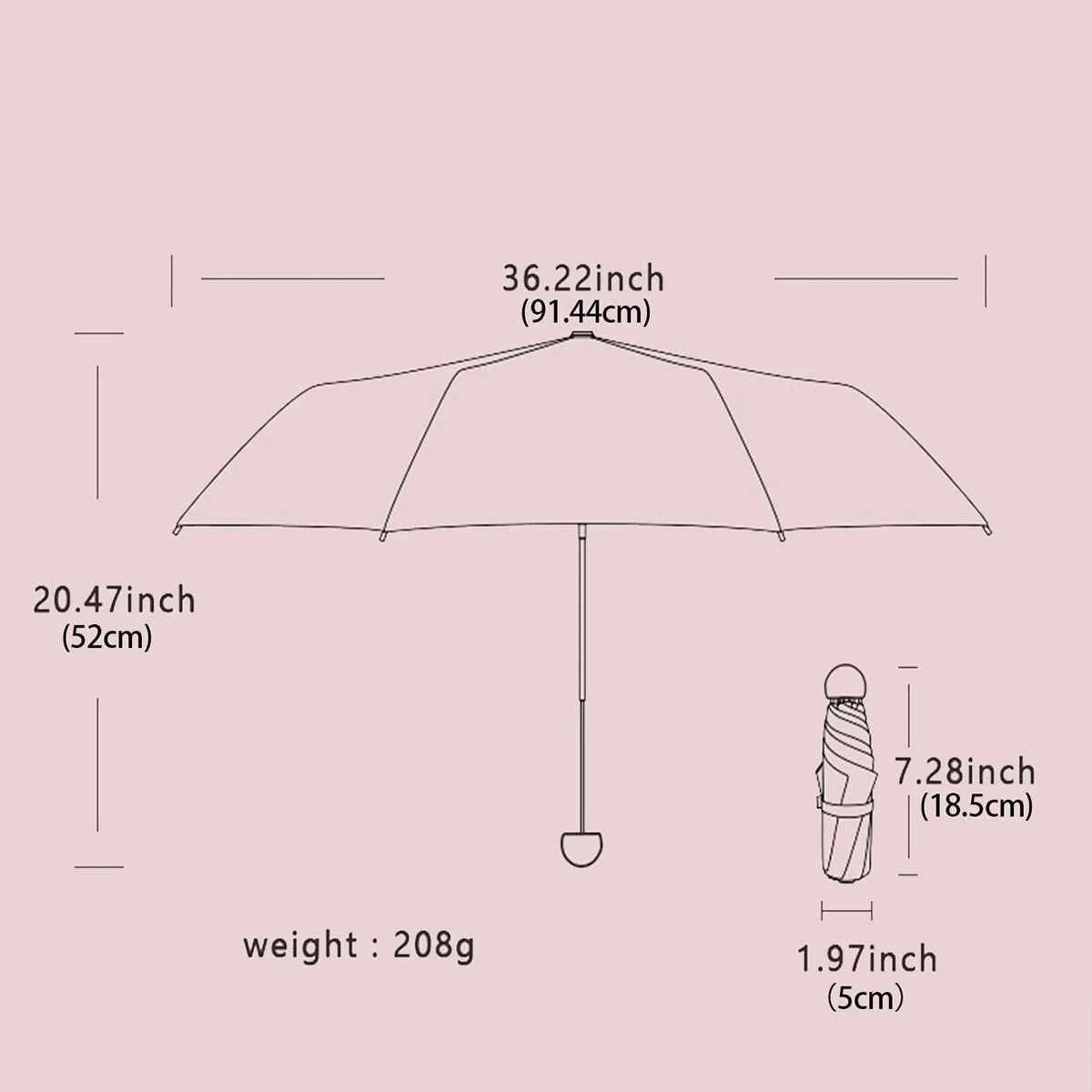 Ultralight And Compact Portable Capsule Umbrella UV Protection Umbrella Mini Five-fold Umbrella