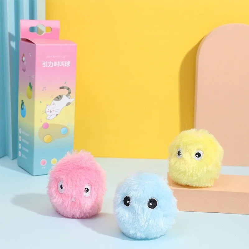 Interactive Ball Smart Cat Toys Plush Electric Catnip Training Toy Kitten Touch Sounding Pet Product Squeak Toy Ball