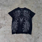 MMA ELITE Cross Skull Print Green Y2K T Shirt Men Loose Fit Streetwear Graphic Tee Oversized Glow Dark Party Ins Popularity Tops