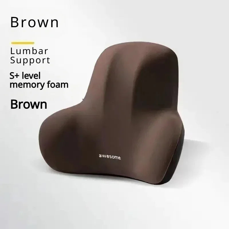 Memory Foam Lumbar Back Cushion for Car Office Gaming Chairs and Postpartum Waist Support Multi Functional Pain Relief Pillow