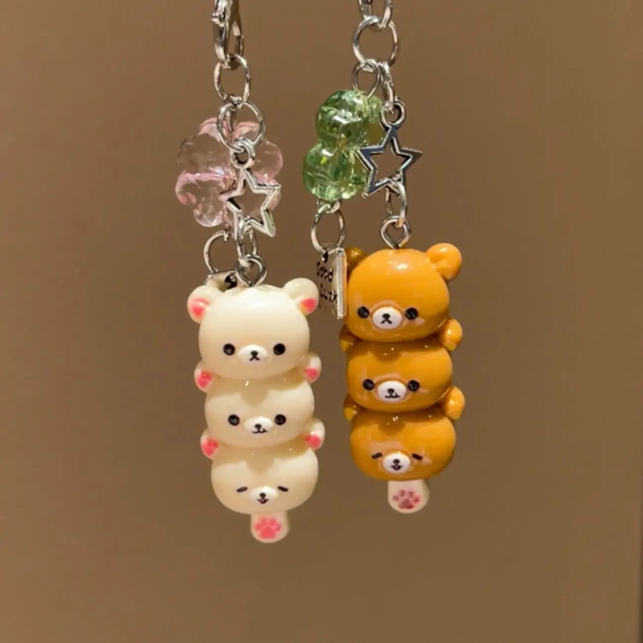Kawaii Rilakkuma Easy Bear Keyrings Lazybear Doll Keychains Bag Clothing Puller Phone Rope Necklace Accessories Pendants Gift