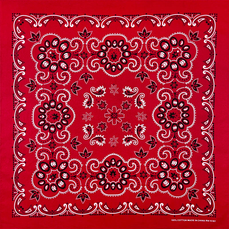 70CM Oversized Hip Hop Amoeba Cashew Cotton Square Bandana Scarf Headband Black Paisley Gifts For Men/Boys/Girls