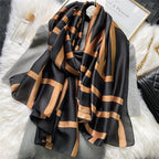 Spring Scarf Women's Luxury Design Polyester Material Smooth Scarf Soft Shawl Beach Scarf