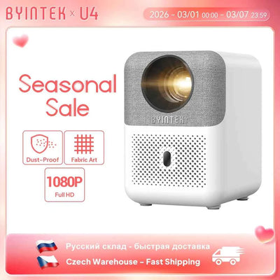 BYINTEK LOVE U4 Smart Mini Home Theater Projector 4K 1080P Video Android WIFI for Smartphone Cinema