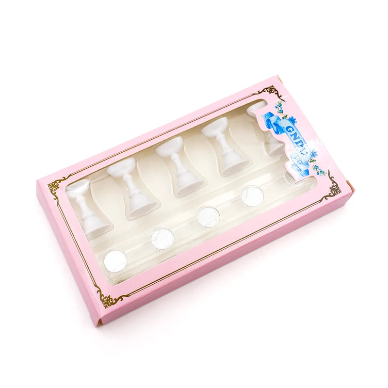 1Set Magnetic Nail Holder Practice Display Stand Nail Polish Acrylic Crystal Showing Shelf Nail Art Tool