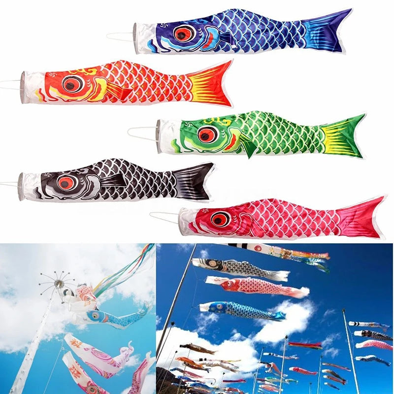 Japanese Carp Windsock Colorful Fish Flag Hanging Yard Decor