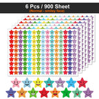 450-3000 Sheet Happy Face Stars Reward Sign Stickers Pack DIY Skateboard Suitcase Stationery Decals Decor Phone Laptop Gift Toys
