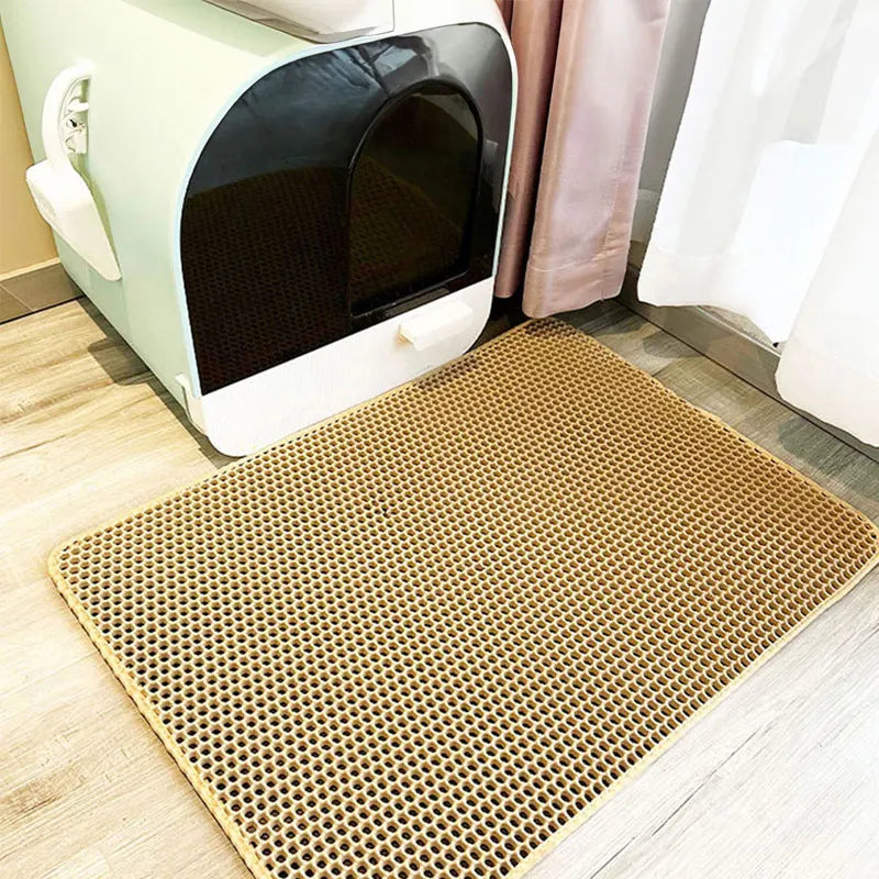 Pet Cat Litter Mat Waterproof Double Layer Cat Litter Trapping Pet Litter Box Mat Clean Pad Products For Cats Accessories - WTN Essentials 