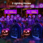 Halloween Outdoor Solar Eyeball Garden Lights Waterproof Purple Green Red LED Lawn Lights Yard Terraces Balcony Horror Decor