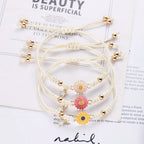 Simple Sunflower Bracelets for Women Handmade Braided Fashion Colorful Daisy Adjustable Bangle Friendship Good Luck Jewelry Gift