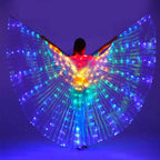 LED Isis Wings Glowing Wings Belly Dance Dress Butterfly Wings Halloween Christmas Party Stage Performance rod for Single Sale