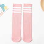 About 28 cm Knee High Socks Kids Boys Girls Socks for School Uniform Children White Socks Student Black  toddler girl socks