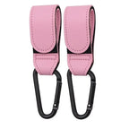2Pcs Leather Cart Hooks Baby Stroller Hook PU Adjustable Pram Hook Organizer Diaper Bag Hanger Children Travel Accessories