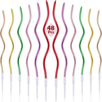 6/12/48pcs Birthday Candles Spiral Cake Candles  Long Thin Cake Candles For Wedding Party And Cake Decoration