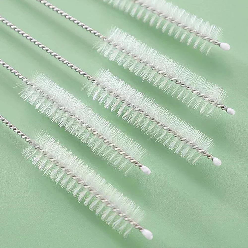 Drinking Straw Cleaning Brush Kit Reusable Tube Pipe Cleaner Nylon Stainless Steel Long Cleaning Brushes for Baby Cup Bottles