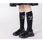 3Pairs Teenage Girls Mid-calf School Socks Bow Korean Style Spring Children Knee High Slouch Socks Fashion Kids Stackable Tights