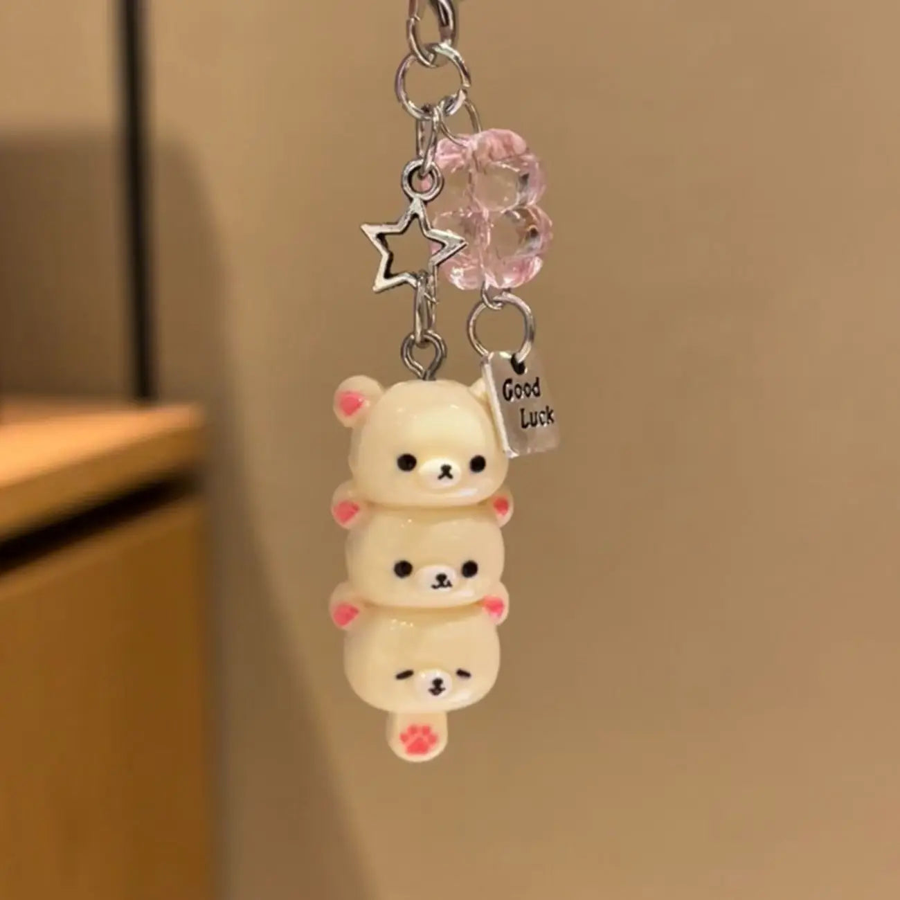 Kawaii Rilakkuma Easy Bear Keyrings Lazybear Doll Keychains Bag Clothing Puller Phone Rope Necklace Accessories Pendants Gift