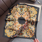 2025 Silk Shawl Print Headscarf Cat Hair Wrap Neckerchief Female Satin Square Scarf For Women Headband Foulard Hijab Bandana