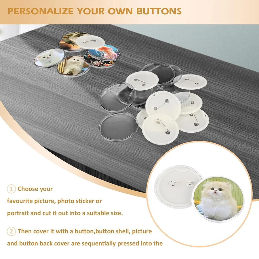 Badge Maker for Kids, DIY Pin Button Badge Maker Machine, Portable Press Machine Badge Punch Kit with 48 Patterns Badges