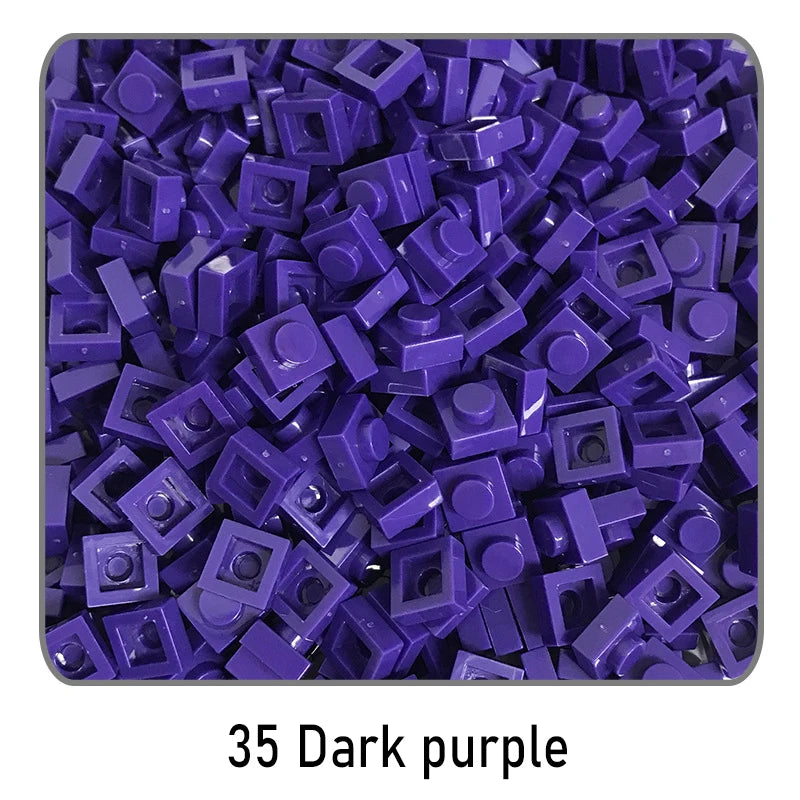 100Pcs DIY Bricks Parts 3024 1x1 Plate Educational Tech Construction Assmble Compatible Block Parts Toys for Child Kids