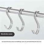 10 pcs Stainless steel S shaped hook Large hook S hook, multi purpose S shaped hook metal S-hook hook for kitchen and bathroom