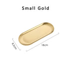 Stainless Steel Gold Dining Plate Dessert Plate Nut Fruit Cake Tray Snack Kitchen Plate Western Steak Kitchen Plate Dish