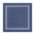 Navy Blue Cashew Hip Hop Cotton Square Bandana Scarf Riding Headband Paisley Gifts For Men Unisex