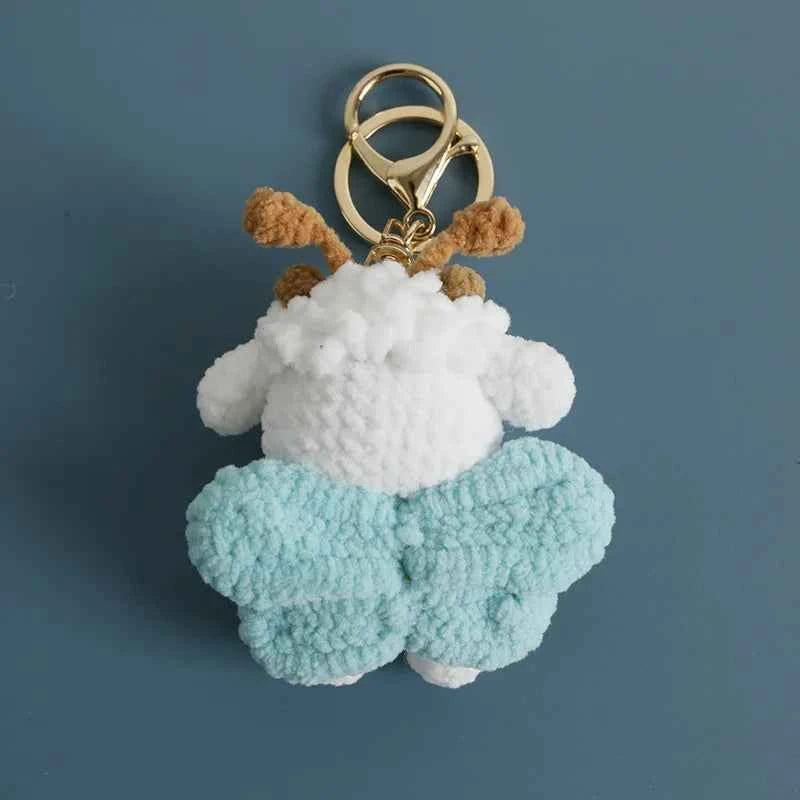 Funny Sheep Crochet Keychain Cute Animal Bag Charm