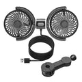 SEAMETAL Car Cooling Fan Headrest Double Head Fans Multi Angle Rotation 3 Speed Adjustable Cooler Air Fan for Car Accessories