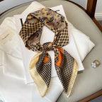 Luxury Chain Print Small Square Scarf Simulated Silk Thin Neck Scarf Fashion Sunscreen Headscarf For Women 70x70cm