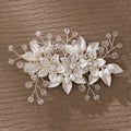 Fashion Pearl Flower Clip Silver Color Hair Combs Wedding Bridal Jewelry Accessories Headpieces For Woman Bride Hair Ornaments