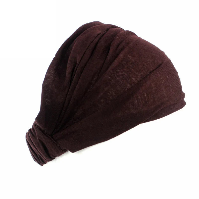 New Summer Women Solid Cotton Headband Elastic Wide Soft Girls Sports Yoga Knotted Headband Running Sweatband For Tennis Gym