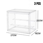 1/2/3/4PCS Acrylic Clear Display Storage Box for Fingures Foldable Display Case for Figurines Dolls Action Figure Organizer box