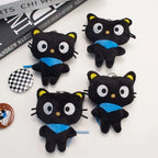 Chococat Plush Keychain Kawaii Black Cat Soft Plush Bag Charm Cute Backpack Purse Key Holder Decoration for Girls Women Gifts