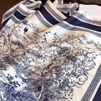 Vintage Jungle Plant Printed Square Scarf for Women