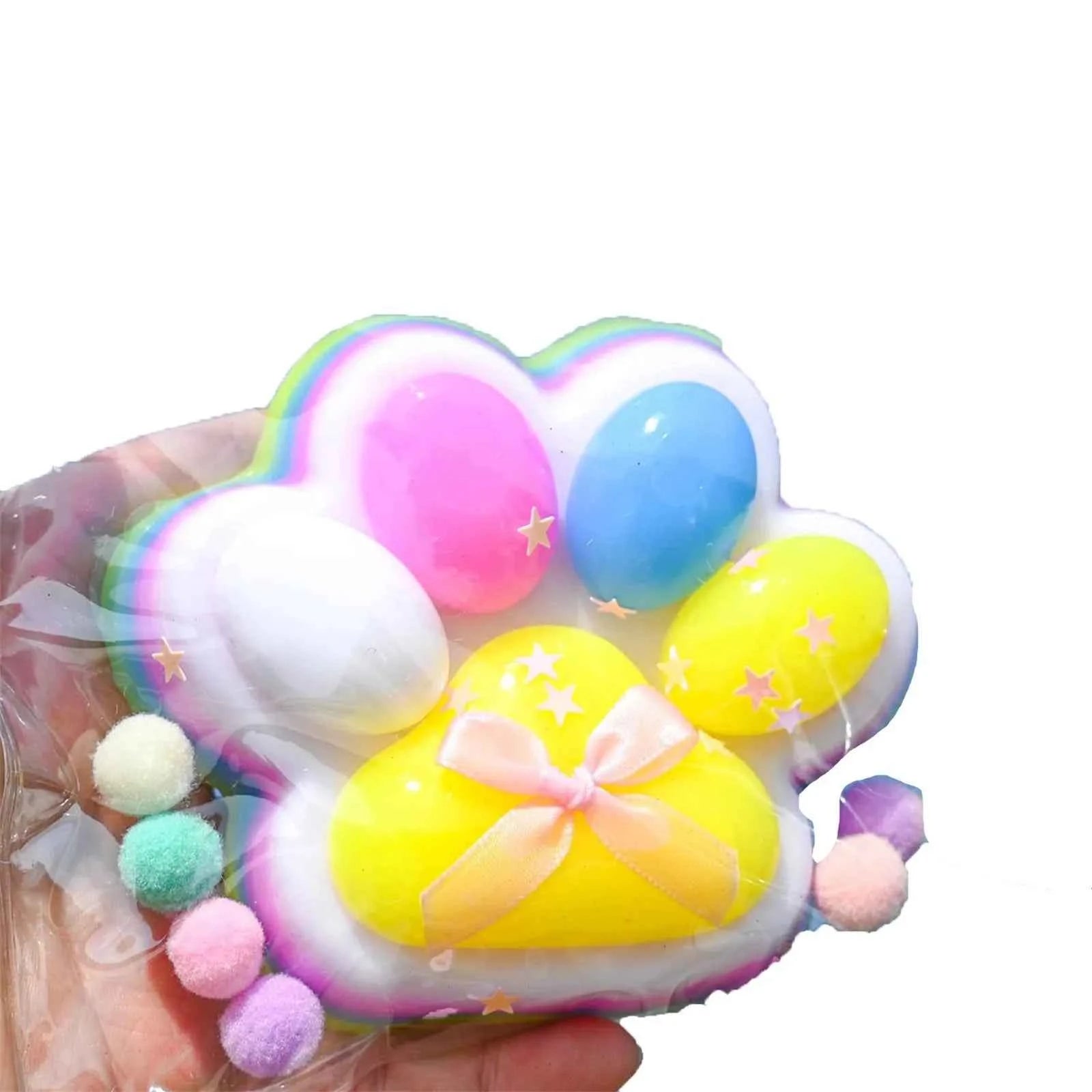Children Mini Cat Claw Squishy Fidget Toys Soft Cute Cat Paw Slow Rebound Pinch Decompression Toy for Kids Adults Christmas Gift