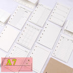 A7 50Sheets Loose Leaf Notebook Refill Spiral Binder Inner Page Weekly Monthly To Do Line Grid Inside Paper Stationery