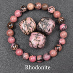 Natural Black Agates Beads Bracelet Women Men Genuine Black Onyx Natural Stone 6mm 8mm Smooth Round Beads Lucky Energy Jewelry